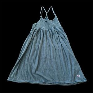 Victoria Secret Pink M smocked racer back tank dress cover up beach summer pool